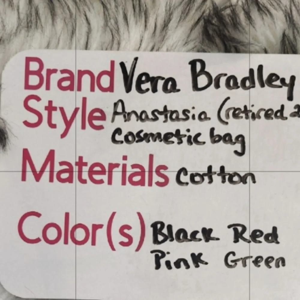 Vera Bradley Black and Red Floral Cosmetic Bag - Picture 6 of 7